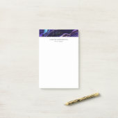 Waterverf Monogram Geode Deep Blue Paars Agate Post-it® Notes (Op bureau)