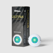 Waterverf Monogram Geometrische Groen Abstract Golfballen (Verpakking)
