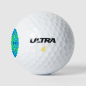 Waterverf Monogram Geometrische Groen Abstract Golfballen (Logo)