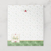 Waterverf Monogram Groen & Goud | Vrede op aarde Plaatskaartje (Buitenkant ongevouwen)