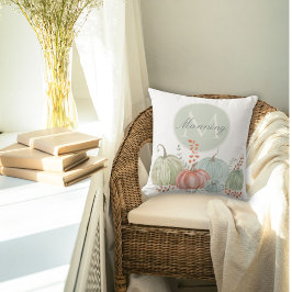 Waterverf monogram Herfst pompoenen Kussen