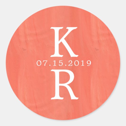 waterverf monogram Huwelijksmonogram Sticker (Voorkant)