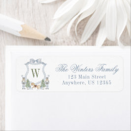 Waterverf Monogram Initiaal Notenkraker Crest Etiket