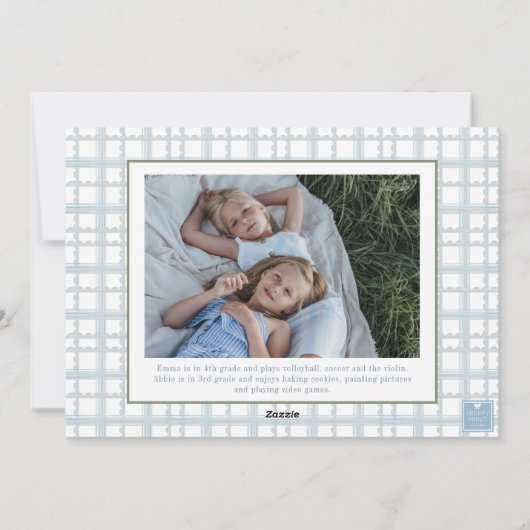 Waterverf Monogram Initiaal Notenkraker Crest Foto Feestdagenkaart (Achterkant)