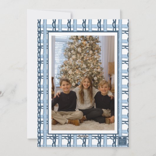 Waterverf Monogram Initiaal Notenkraker Crest Foto Feestdagenkaart (Achterkant)