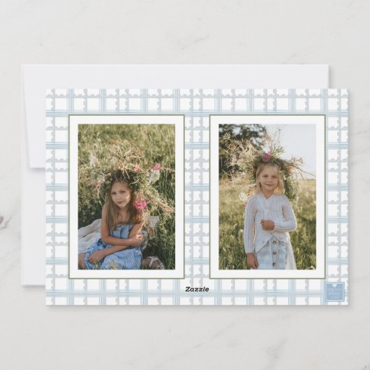 Waterverf Monogram Initiaal Notenkraker Crest Foto Feestdagenkaart (Achterkant)