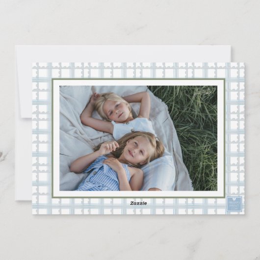 Waterverf Monogram Initiaal Notenkraker Crest Foto Feestdagenkaart (Achterkant)