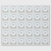 Waterverf Monogram Initiaal Notenkraker Crest Gift Cadeaupapier (Vlak)