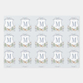 Waterverf Monogram Initiaal Notenkraker Crest Gift Inpakpapier Vel (Voorkant 2)
