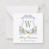 Waterverf Monogram Initiaal Notenkraker Crest Gift Notitiekaartje (Voorkant)