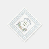 Waterverf Monogram Initiaal Notenkraker Crest Gift Servet (Hoek)