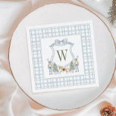 Waterverf Monogram Initiaal Notenkraker Crest Gift Servet