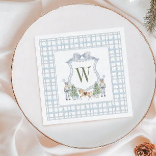 Waterverf Monogram Initiaal Notenkraker Crest Gift Servet