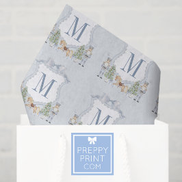 Waterverf Monogram Initiaal Notenkraker Crest Gift Tissuepapier