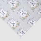 Waterverf Monogram Initiaal Notenkraker Crest Gift Tissuepapier (Detail)
