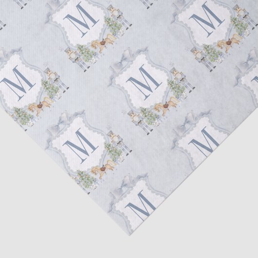 Waterverf Monogram Initiaal Notenkraker Crest Gift Tissuepapier (Detail)