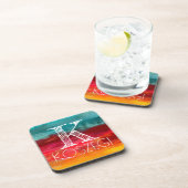 Waterverf monogram initiaal onderzetter set (Rechterzijde)