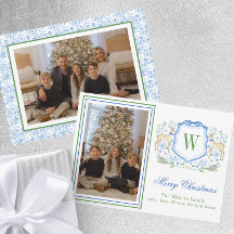 Waterverf Monogram Initiaal Rendier Crest Foto