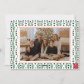 Waterverf Monogram Kerst Topiary Crest Foto Feestdagenkaart (Achterkant)