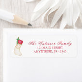 Waterverf Monogram Kerstmis Kous Adres Etiket (Insitu)