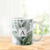 Waterverf Monogram Landelijke Saliegroene Begroeii
