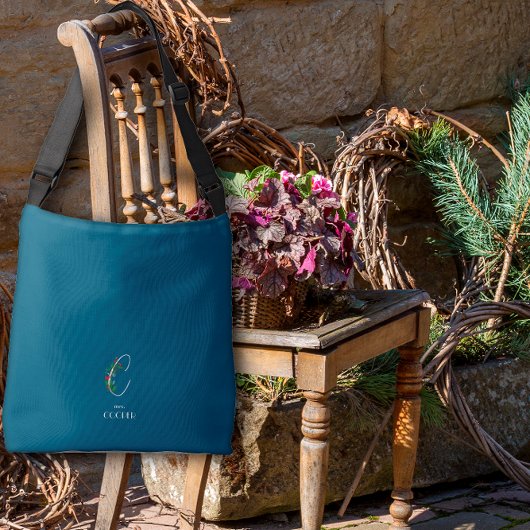 Waterverf monogram letter C verpleegkundige donker Crossbody Tas