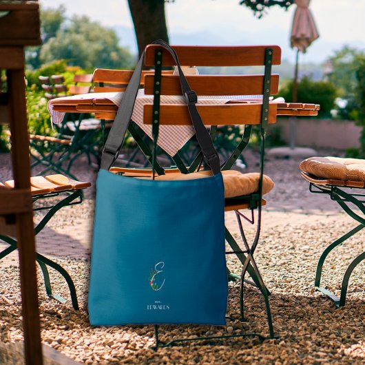 Waterverf monogram letter E verpleegkundige donker Crossbody Tas