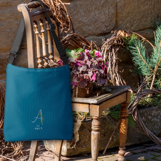 Waterverf monogram letter Een verpleegster donkerb Crossbody Tas