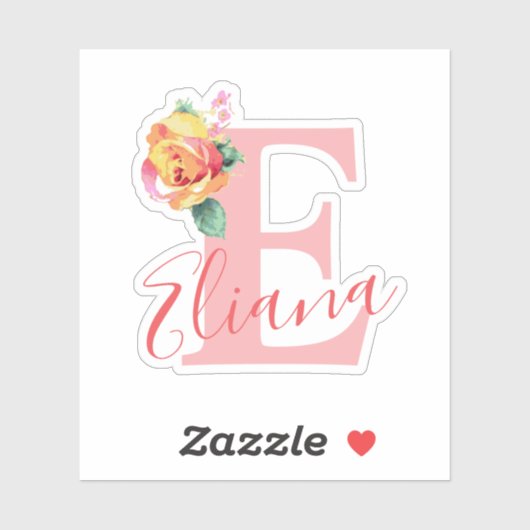 Waterverf Monogram Letter Initiaal Monogrammen Sticker (Vel)