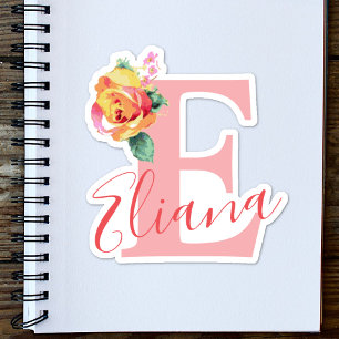 Waterverf Monogram Letter Initiaal Monogrammen Sticker