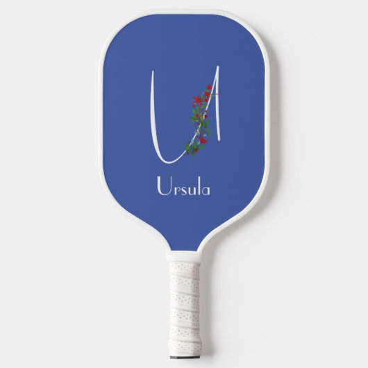 Waterverf monogram letter U blauw Pickleball Paddle (Voorkant)