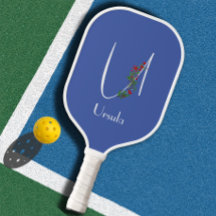 Waterverf monogram letter U blauw