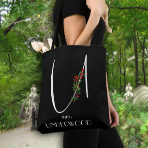 Waterverf monogram letter U docent Tote Bag