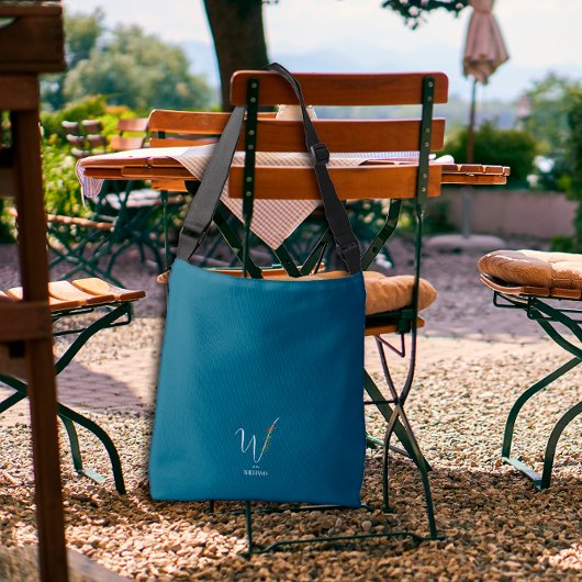 Waterverf monogram letter W verpleegkundige donker Crossbody Tas