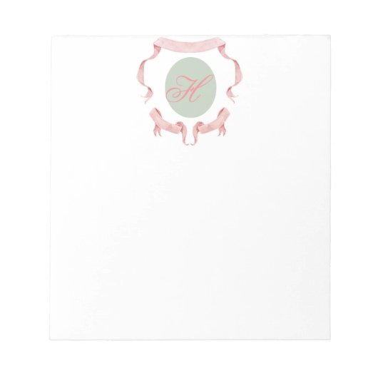 Waterverf - Monogram Logo Crest Notitieblok (Voorkant)