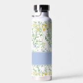 Waterverf Monogram met Blauwe Wilde Bloem Waterfles (Rechts)