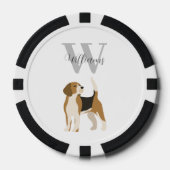 Waterverf Monogram Naam Beagle Hond Poker Chips (Voorkant)