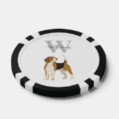 Waterverf Monogram Naam Beagle Hond Poker Chips (Enkel)