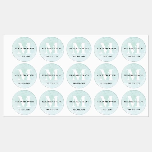 Waterverf Monogram Naam Labels (Vel)