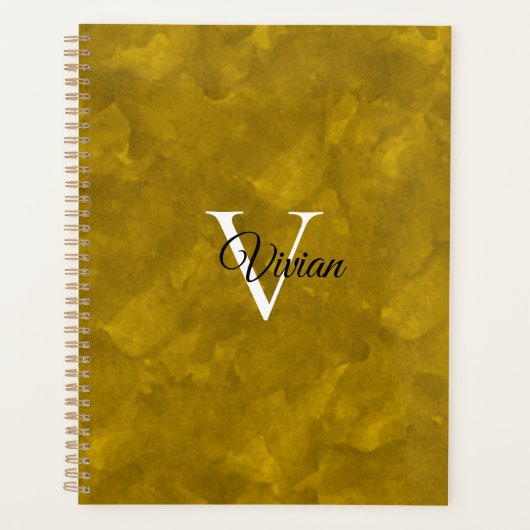 Waterverf Monogram Naam Planner (Voorkant)