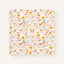 Waterverf Monogram Notebook Journaal met Wilde Blo