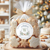 Waterverf monogram notenkrakerkorst ronde sticker