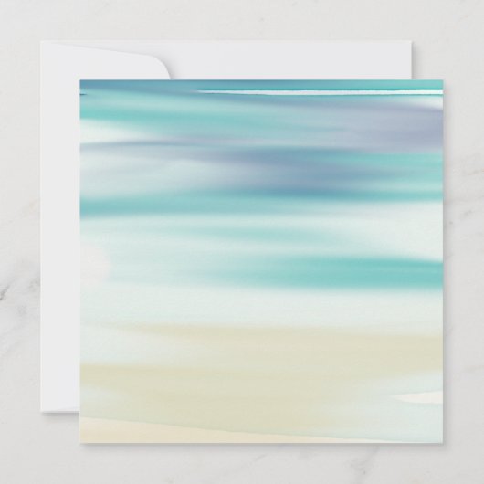 Waterverf Monogram oceaan Opslaan Datum Save The Date (Achterkant)