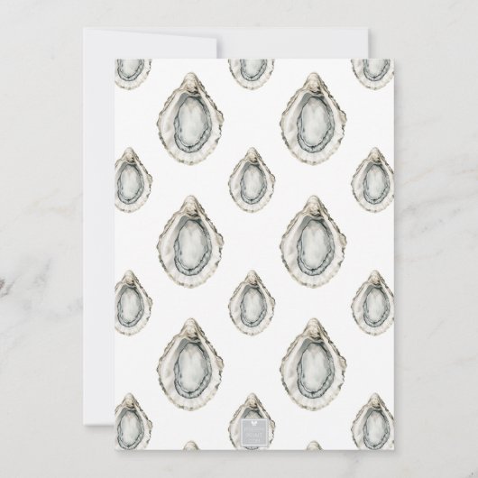 Waterverf monogram oester kaart (Achterkant)