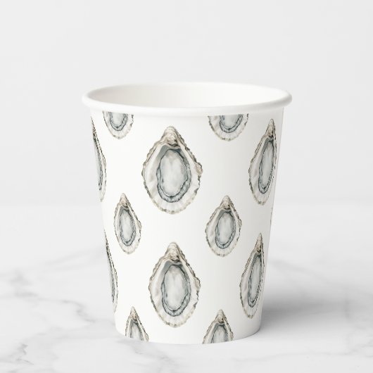 Waterverf monogram oester papieren bekers (Achterkant)