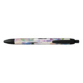 Waterverf monogram paarse iris bloemen zwarte inkt pen (Achterkant)