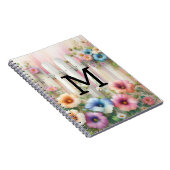 Waterverf monogram pastelkrijt op wit hout notitieboek (Rechterzijde)