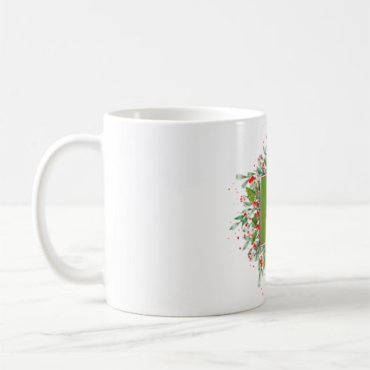 Waterverf monogram Rode Kerstmis Koffie Mok (Links)