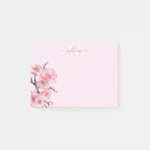 Waterverf monogram roze Cherry Blossom Post-it® Notes (Voorkant)