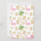 Waterverf Monogram Roze Flamingo Crest Kerstmis Kaart (Achterkant)